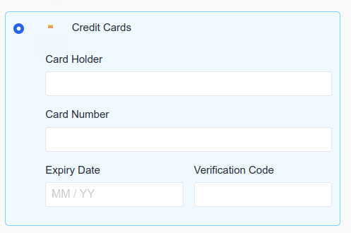 Creditcard entry with Mollie Components