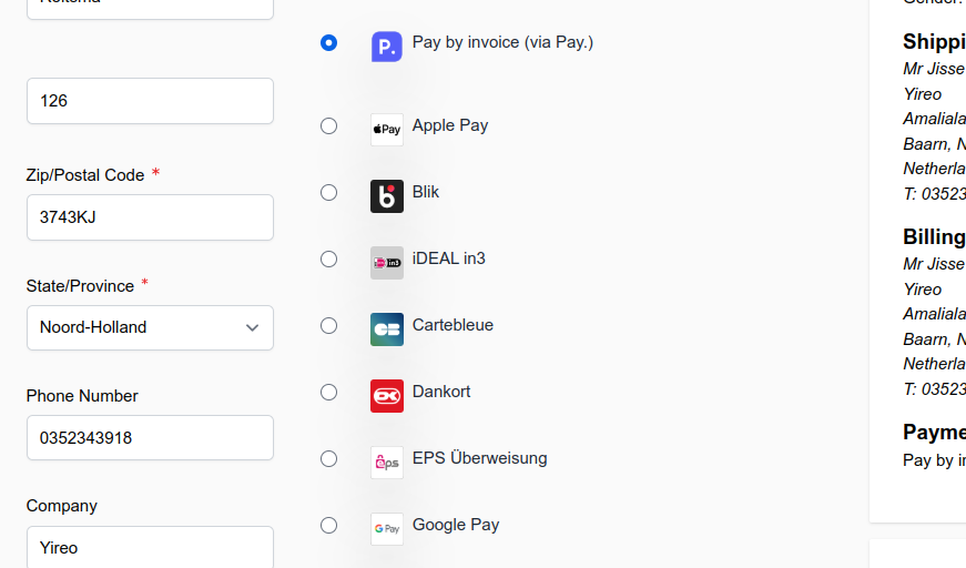 PAY. methods